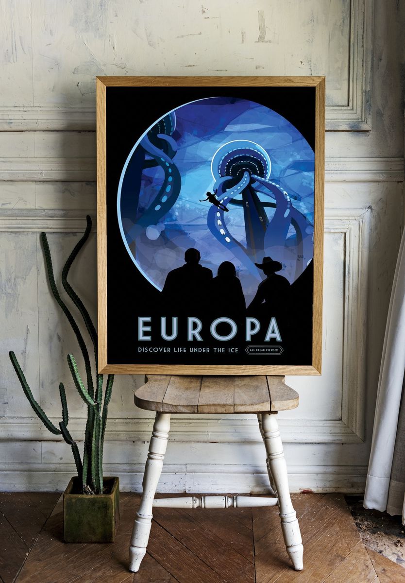 Europa — Space Travel Poster. — room view 1