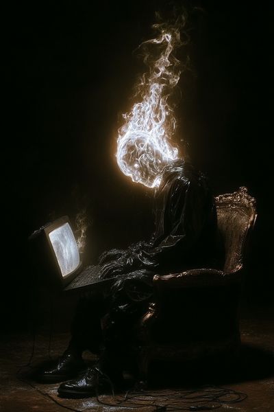 Ethereal Head — Surrealism Print. poster