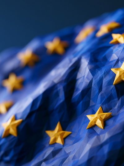 European Stars Blue Abstract Poster. poster print