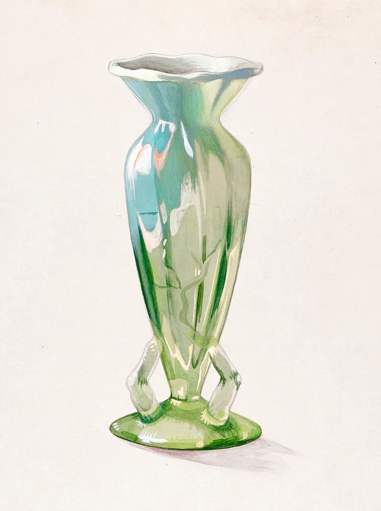 Elegant Green Vase — Fine Art Print. poster — fine-art art