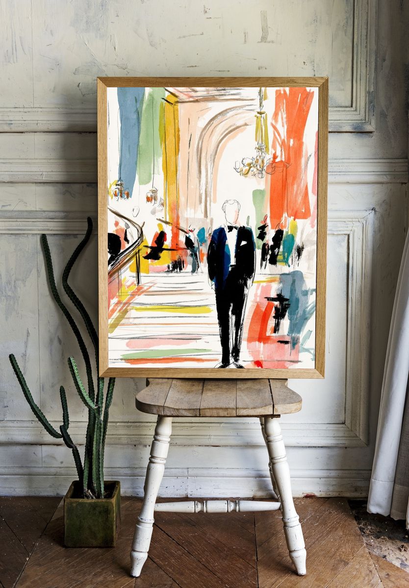 Elegant Evening — Illustration Print room preview