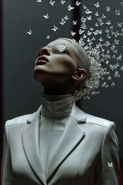 Ethereal Woman with Butterflies — Fine Art Print. poster print