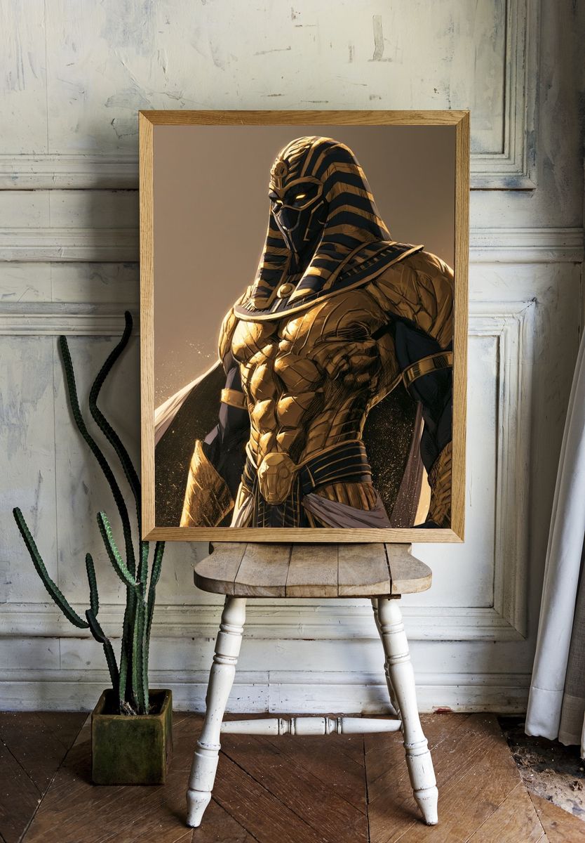 Egyptian Warrior Illustration Poster. room preview