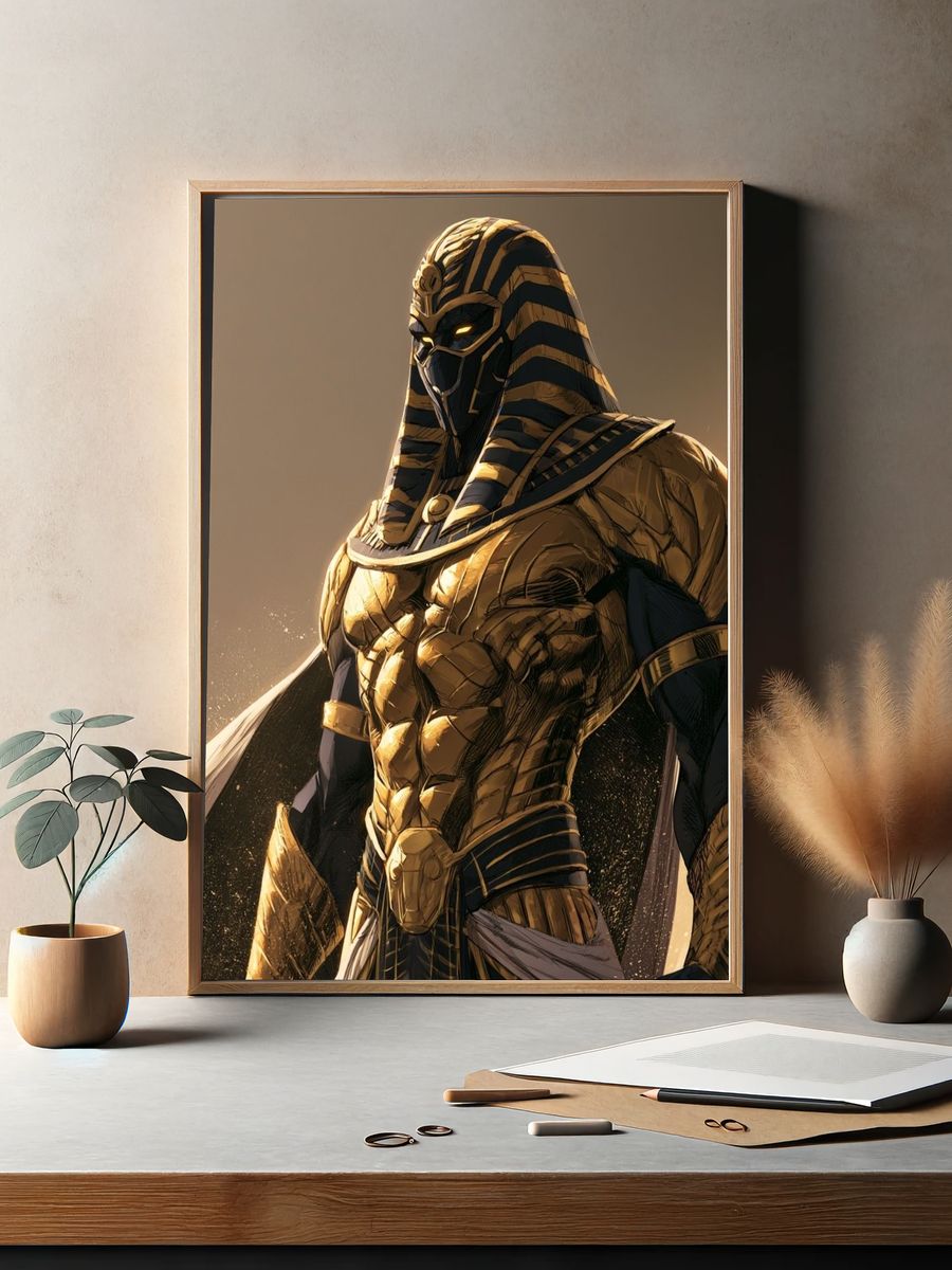 Egyptian Warrior Illustration Poster. — room view 2