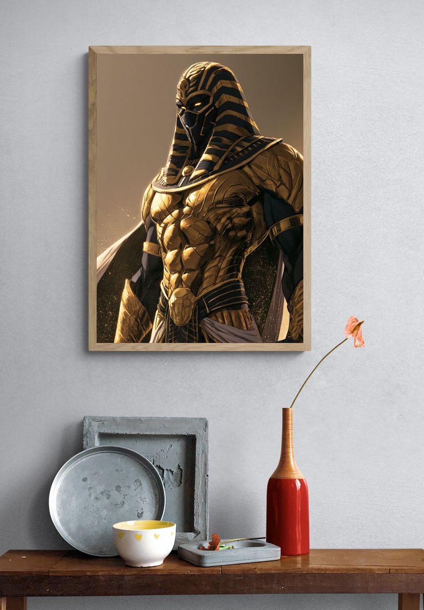 Egyptian Warrior Illustration Poster. — room view 3