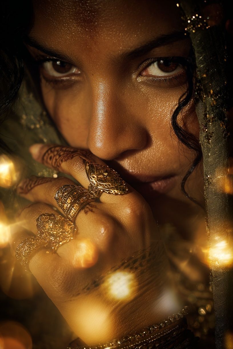 Elegant Woman with Jewelry — Fine Art Print. poster detail