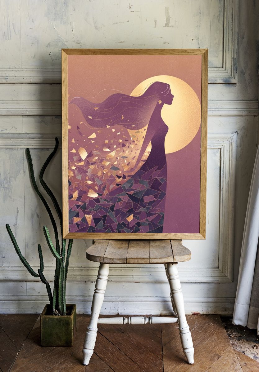 Ethereal Woman — Illustration Print room preview