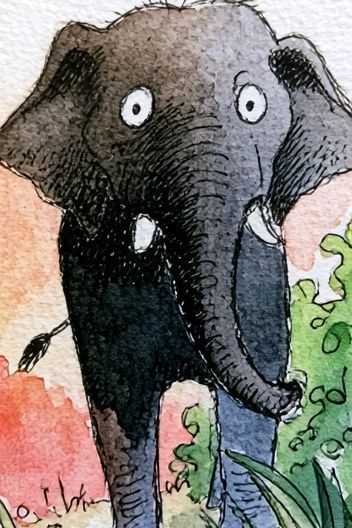 Elephant Watercolor Poster. poster detail