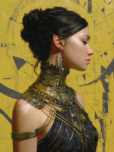Elegant Woman in Gold — Fine Art Print. poster print