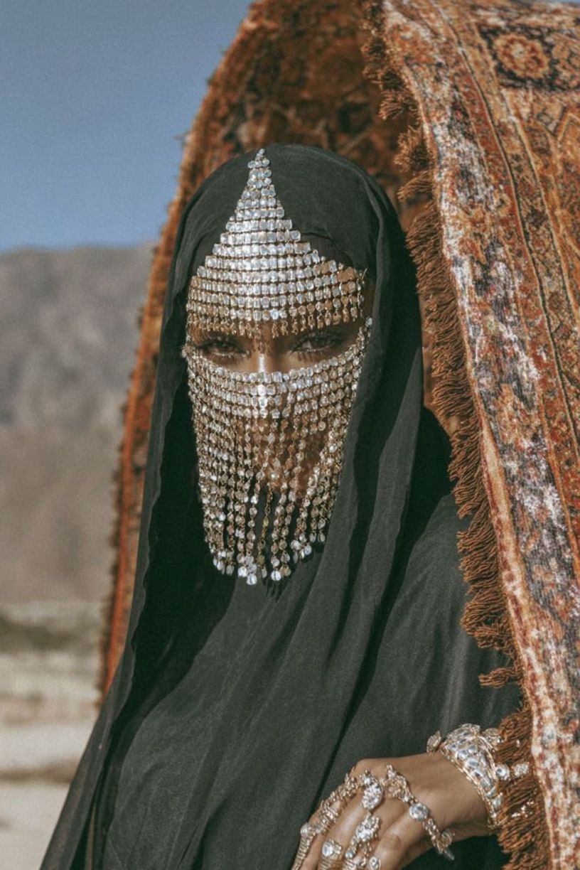 Elegant Woman in Traditional Attire — Photography Print. poster detail