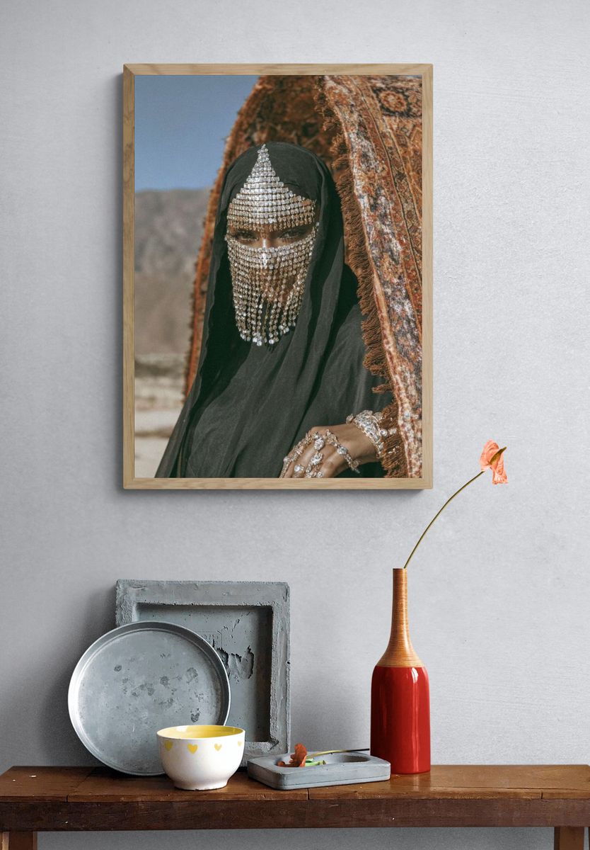 Elegant Woman in Traditional Attire — Photography Print. — room view 3