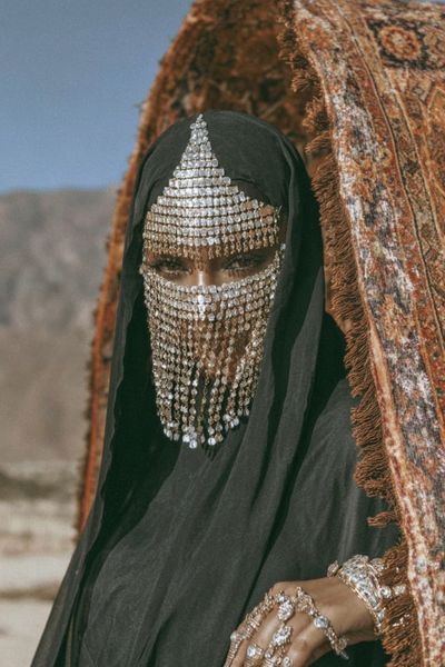 Elegant Woman in Traditional Attire — Photography Print. poster print