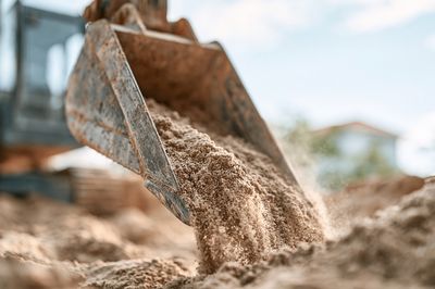 Excavator Bucket Earthmoving Photography Poster. poster