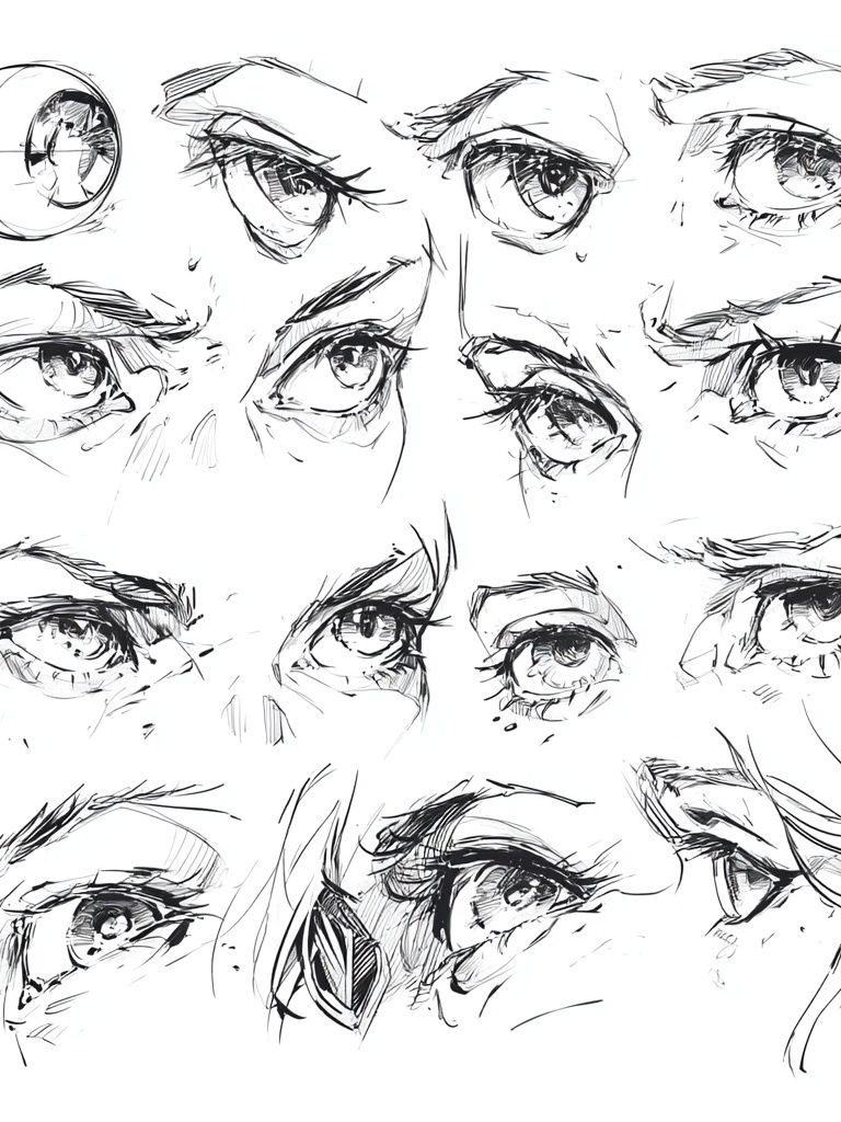 Expressive Eyes Sketch Poster. poster — illustration art