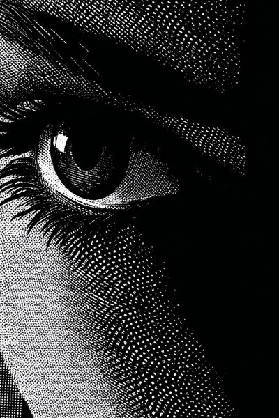 Intriguing Eye — Black-White Print. poster print