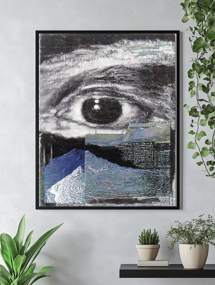 Eye and Mountain — Surrealism Print. — room view 4