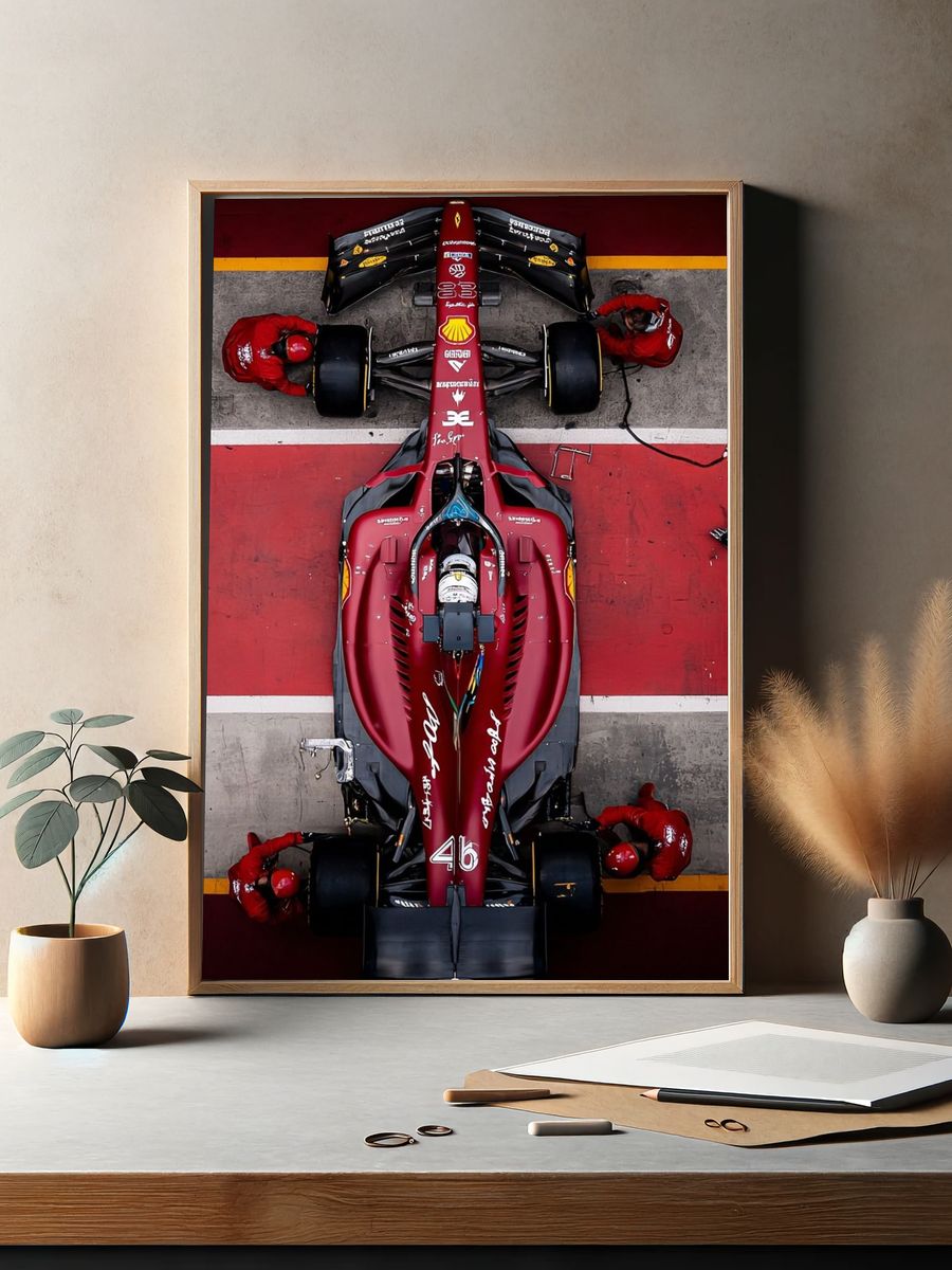 Ferrari F1 Car — Motorsport Poster. — room view 2