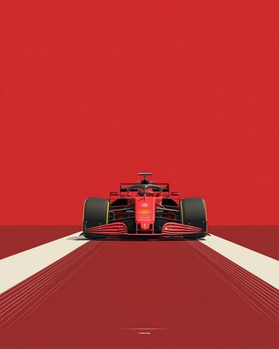 Ferrari F1 Car — Minimalist Print. poster print