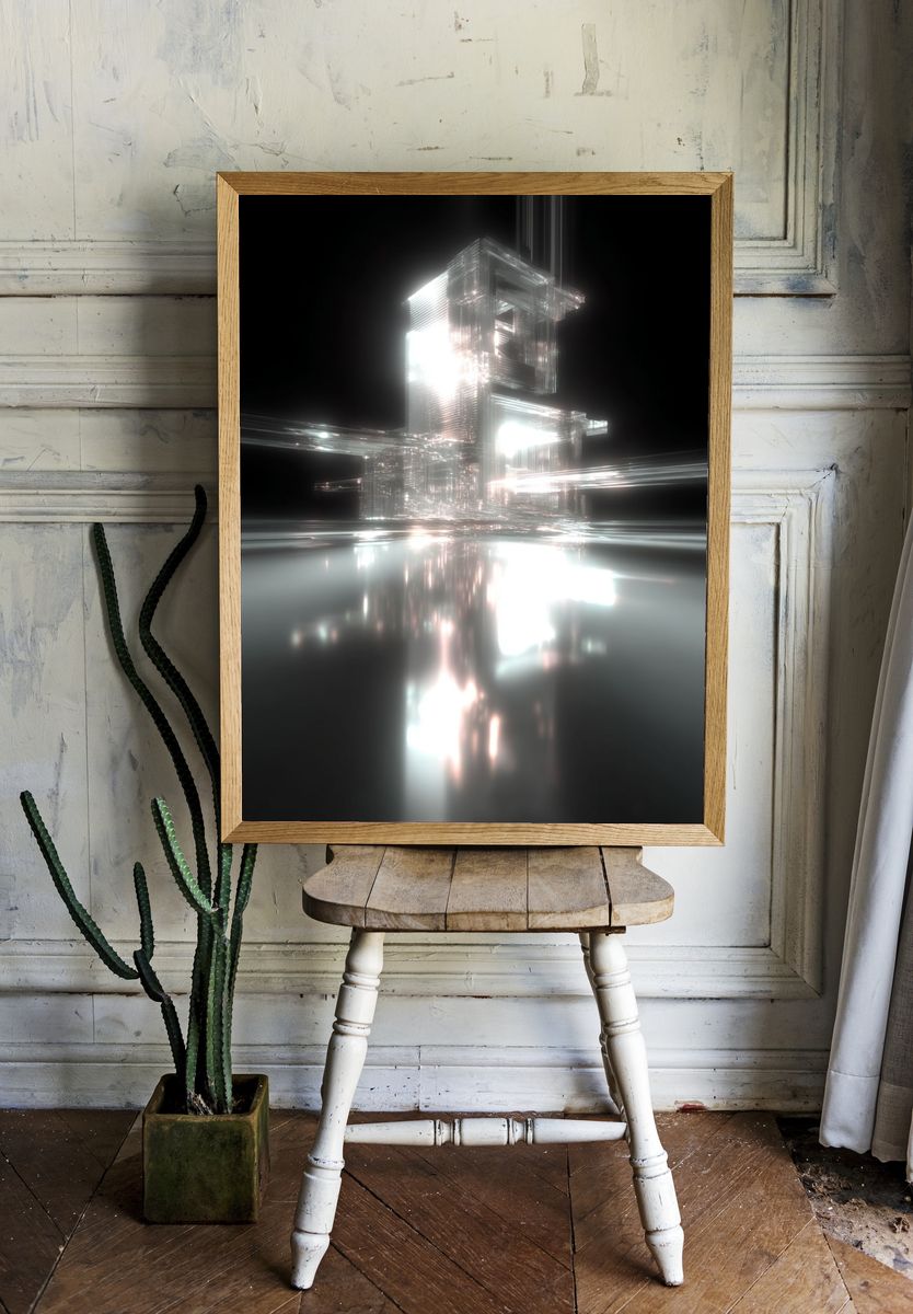Futuristic Abstract Architecture Poster room preview