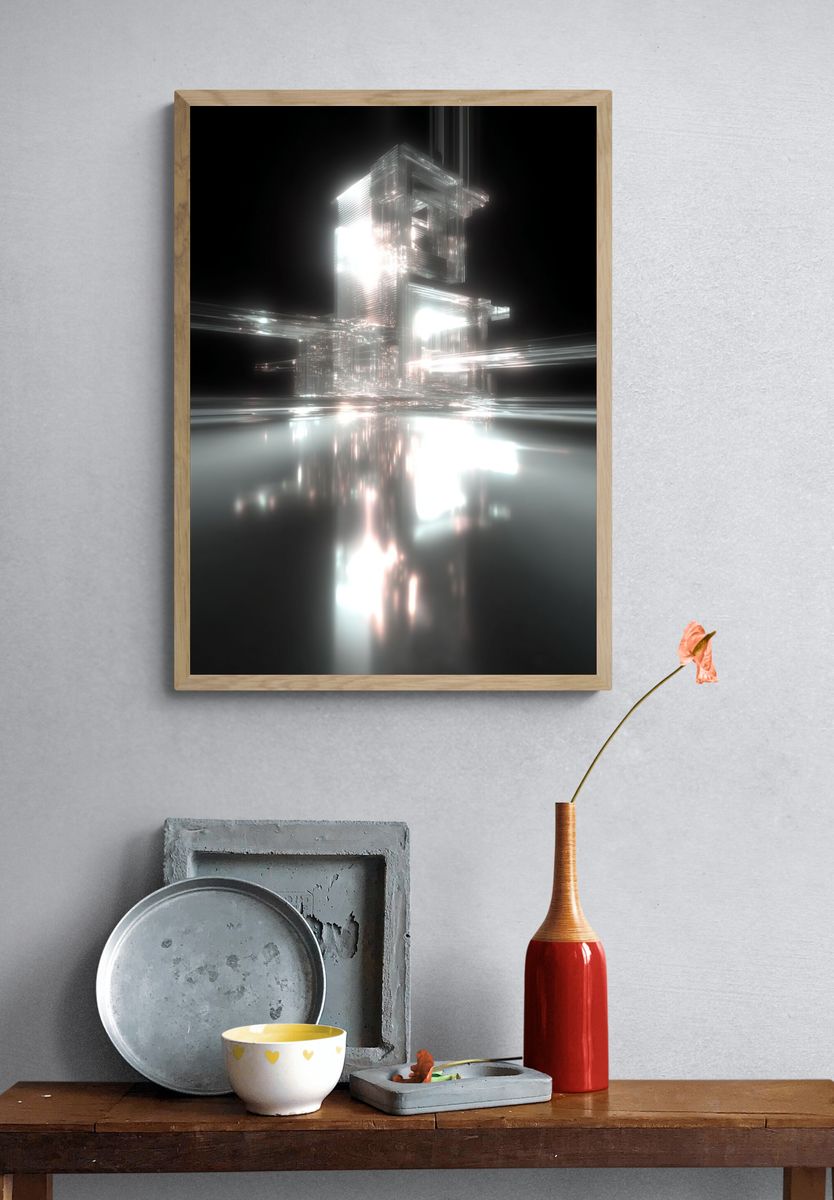 Futuristic Abstract Architecture Poster. — room view 3