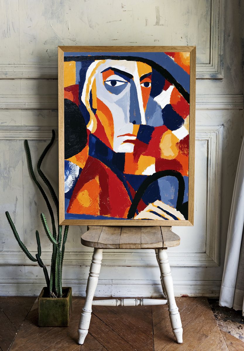 Abstract Face Cubist Poster. room preview