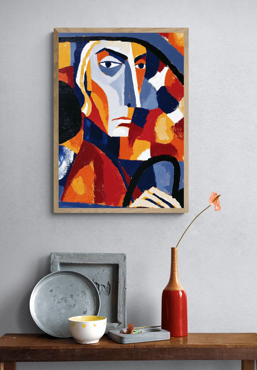 Abstract Face Cubist Poster. — room view 3
