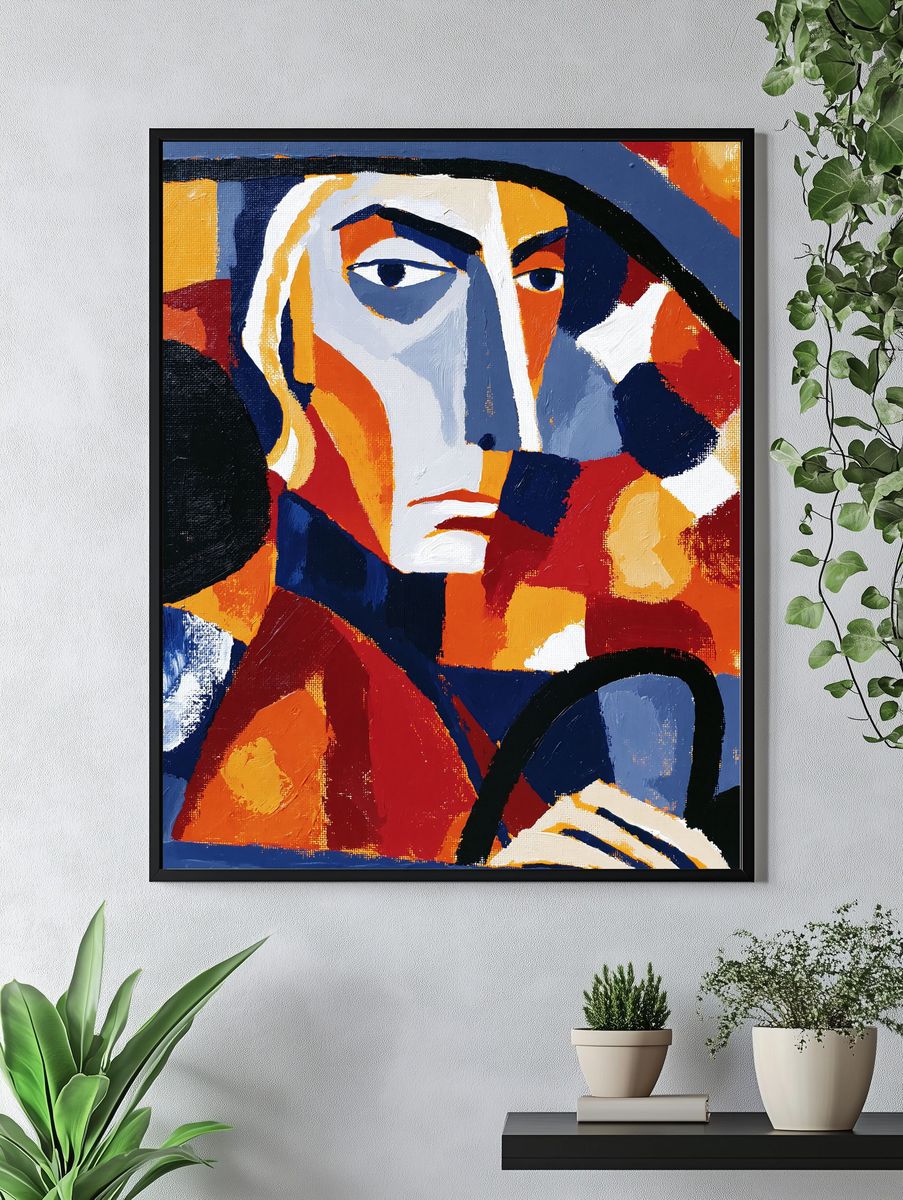 Abstract Face Cubist Poster. — room view 4