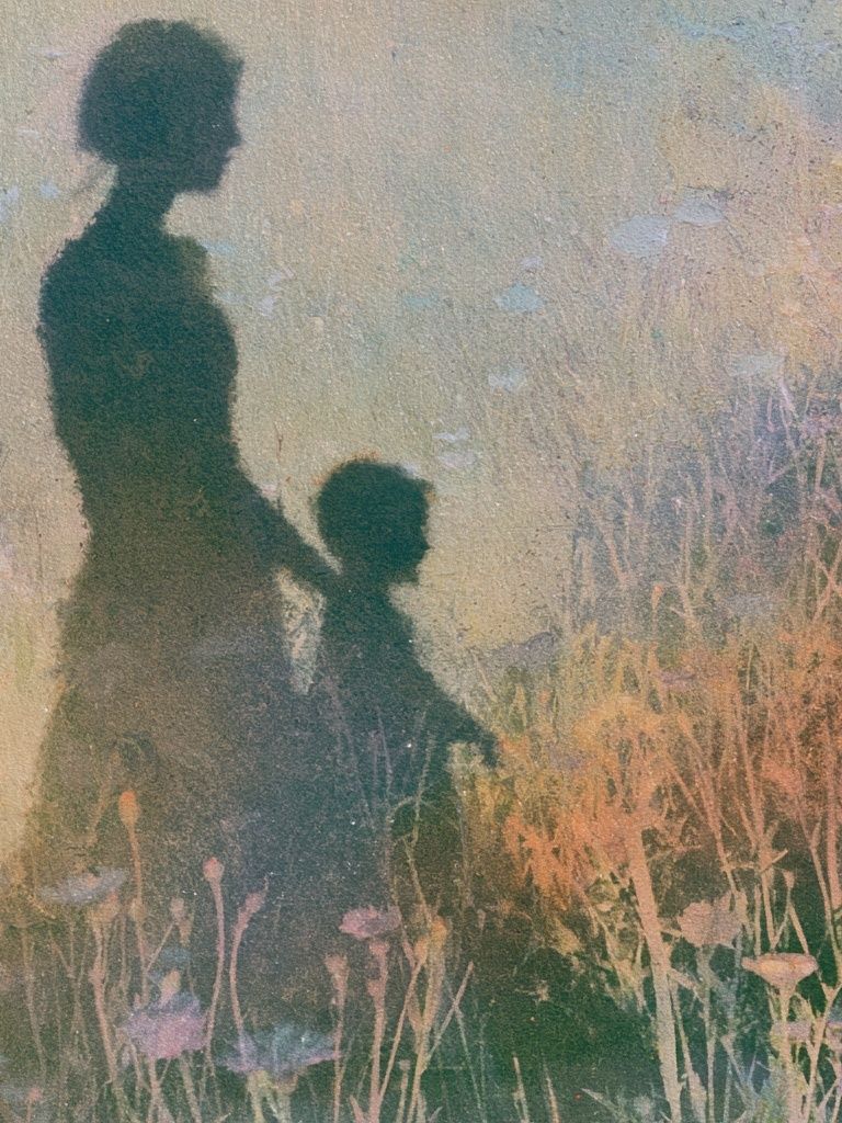 Mother and Child Silhouette Fine-Art Print. poster — fine-art art