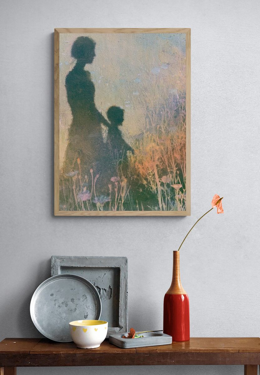 Mother and Child Silhouette Fine-Art Print. — room view 3