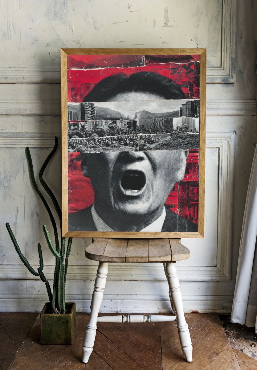 Protest Collage — Fine Art Print. room preview