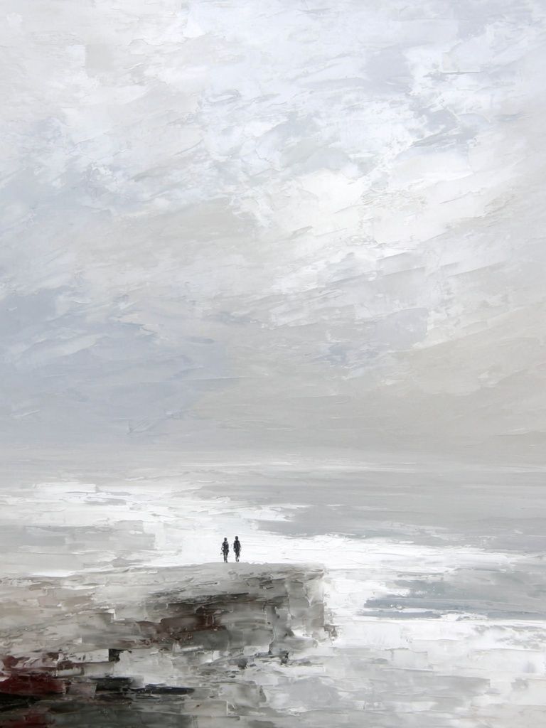 Couple on a Cliff — Fine Art Print. poster detail