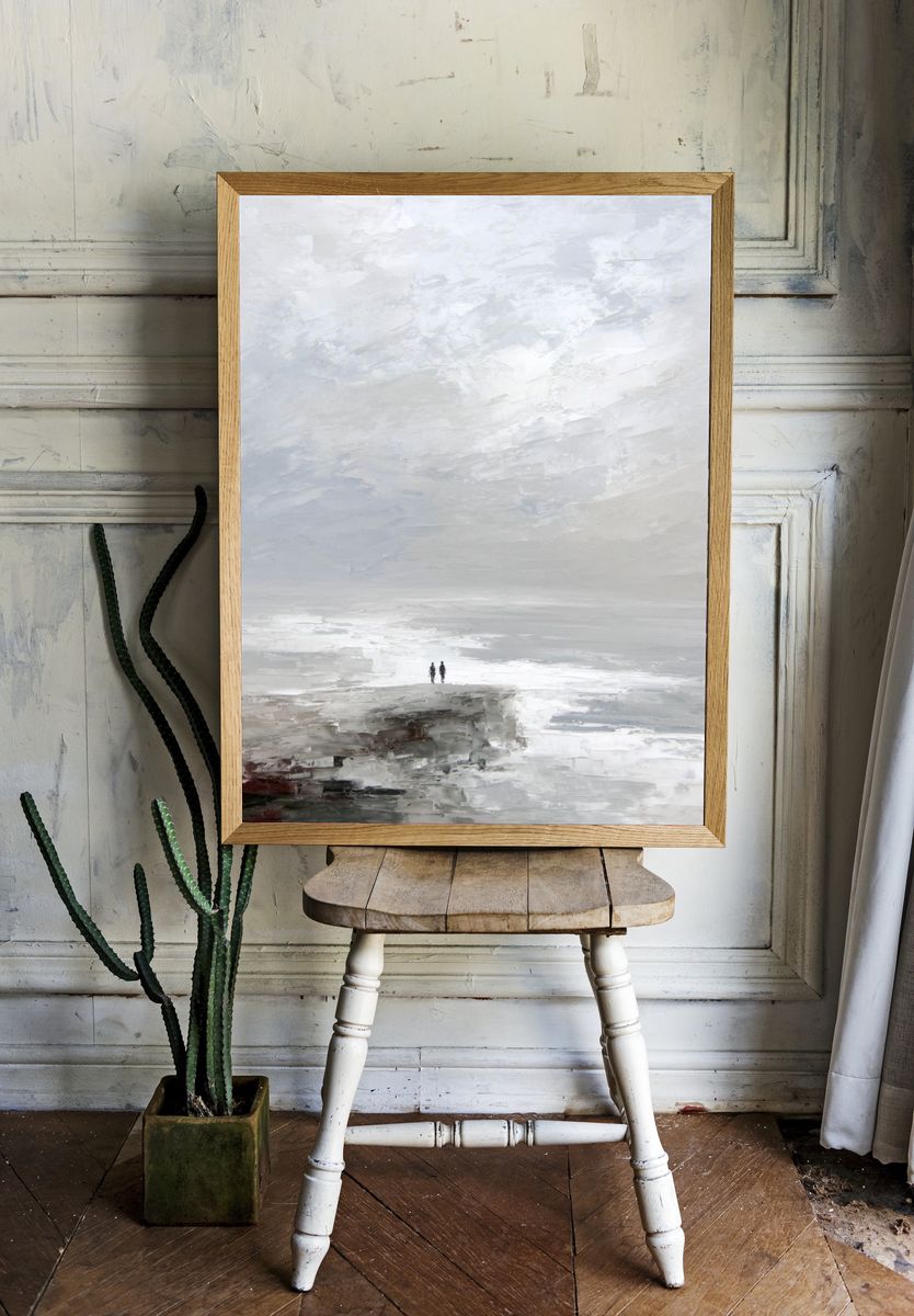 Couple on a Cliff — Fine Art Print. room preview
