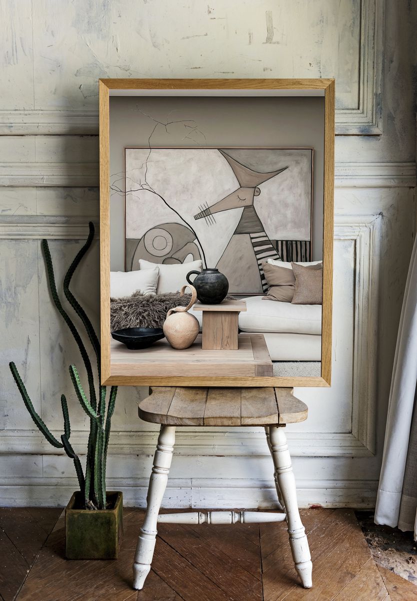 Abstract Cubist Face Poster. — room view 1