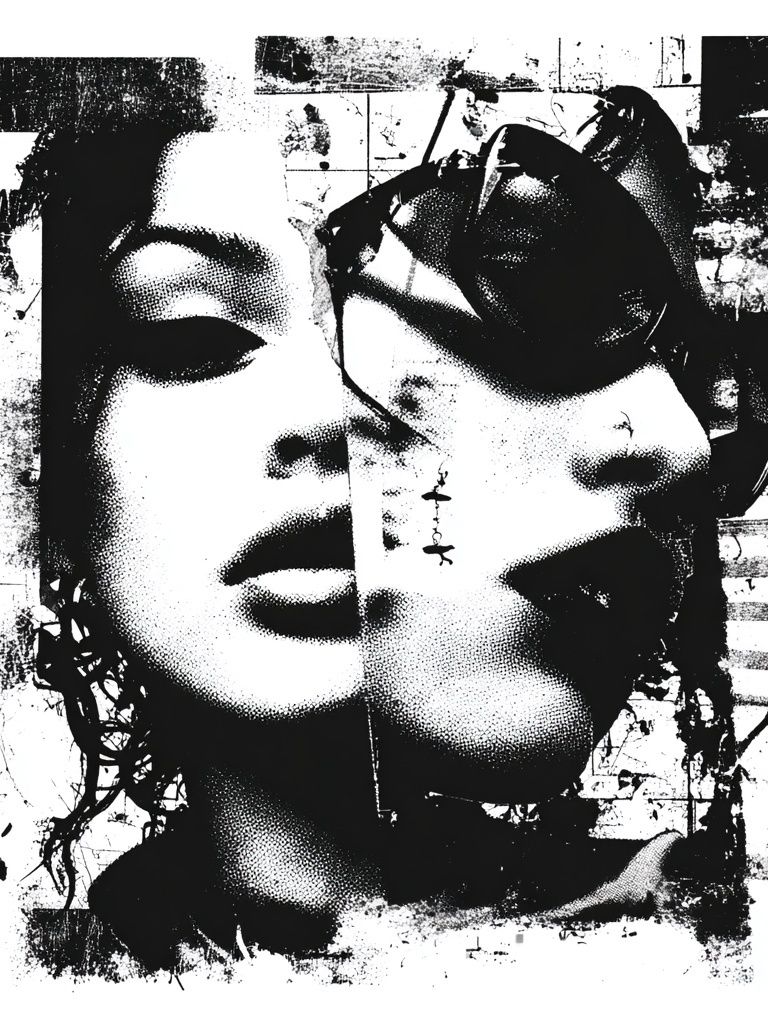 Abstract Face Collage Poster. poster detail