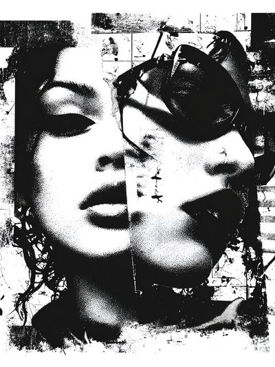 Abstract Face Collage Poster. poster