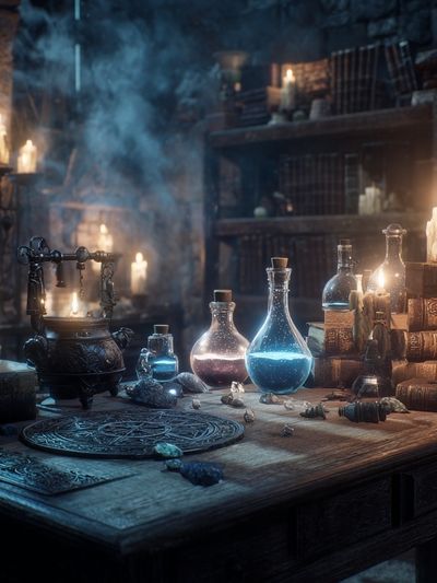 Mystical Alchemy Lab — Fine Art Print. poster