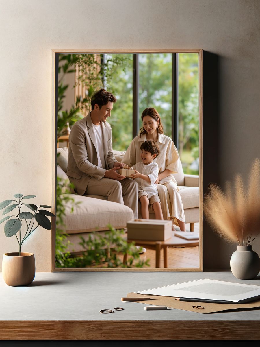 Family Gift Exchange Photography Poster. — room view 2