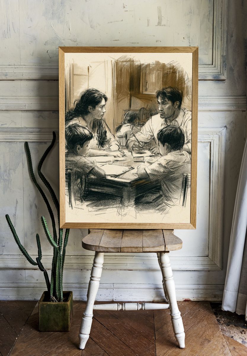 Family Dinner Sketch Poster. room preview