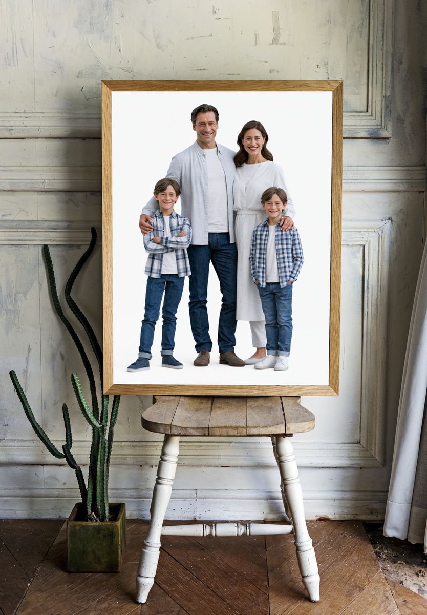 Smiling Family Portrait Photography Poster. room preview