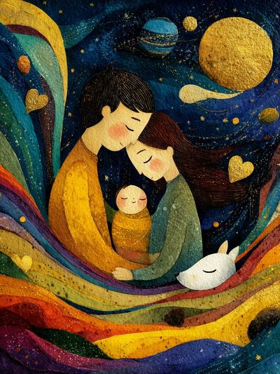 Family Love — Illustration Print. poster print