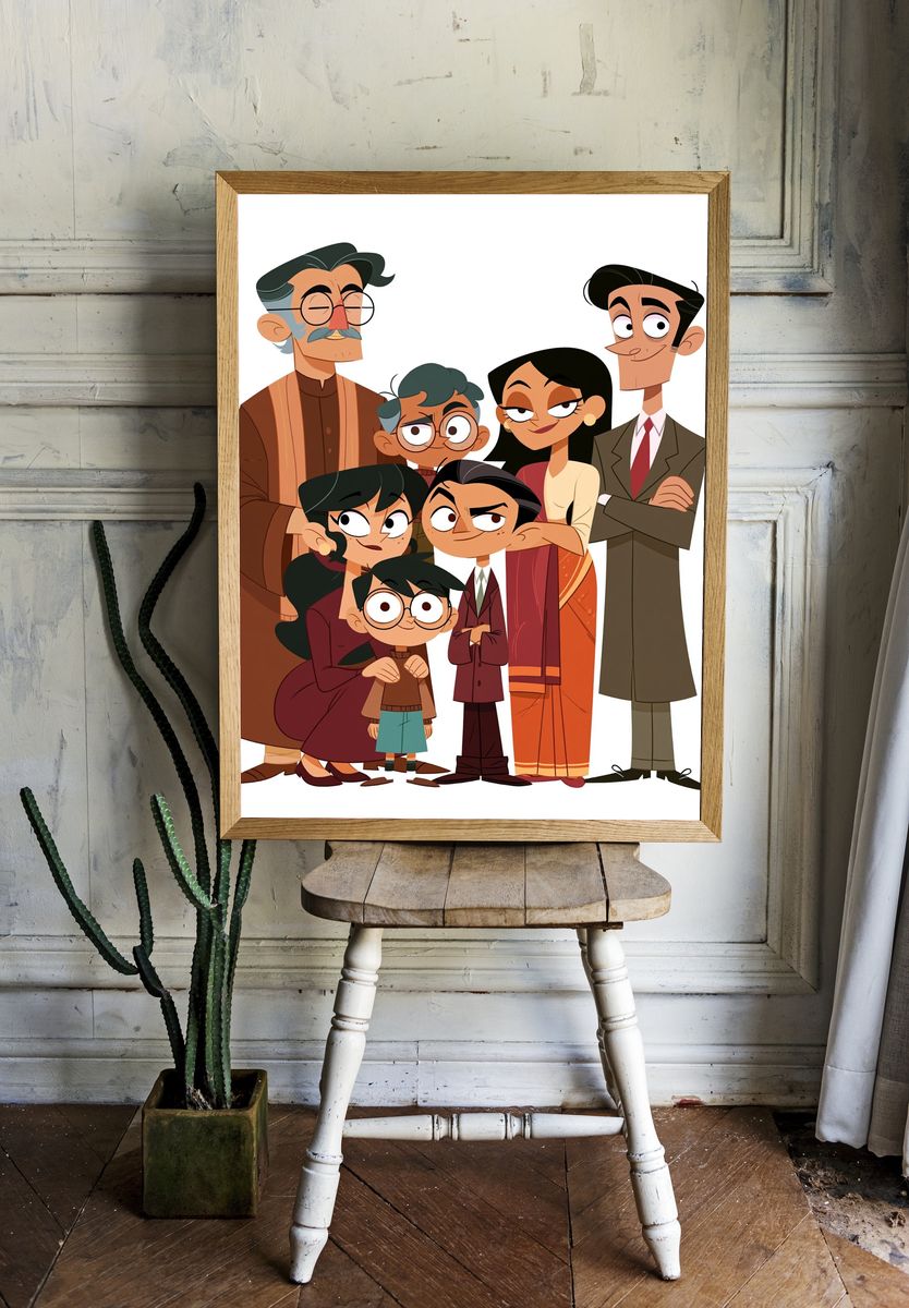 Family Portrait Illustration Poster. — room view 1