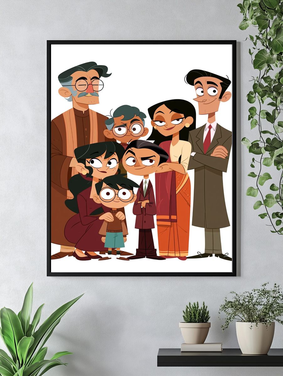 Family Portrait Illustration Poster. — room view 4