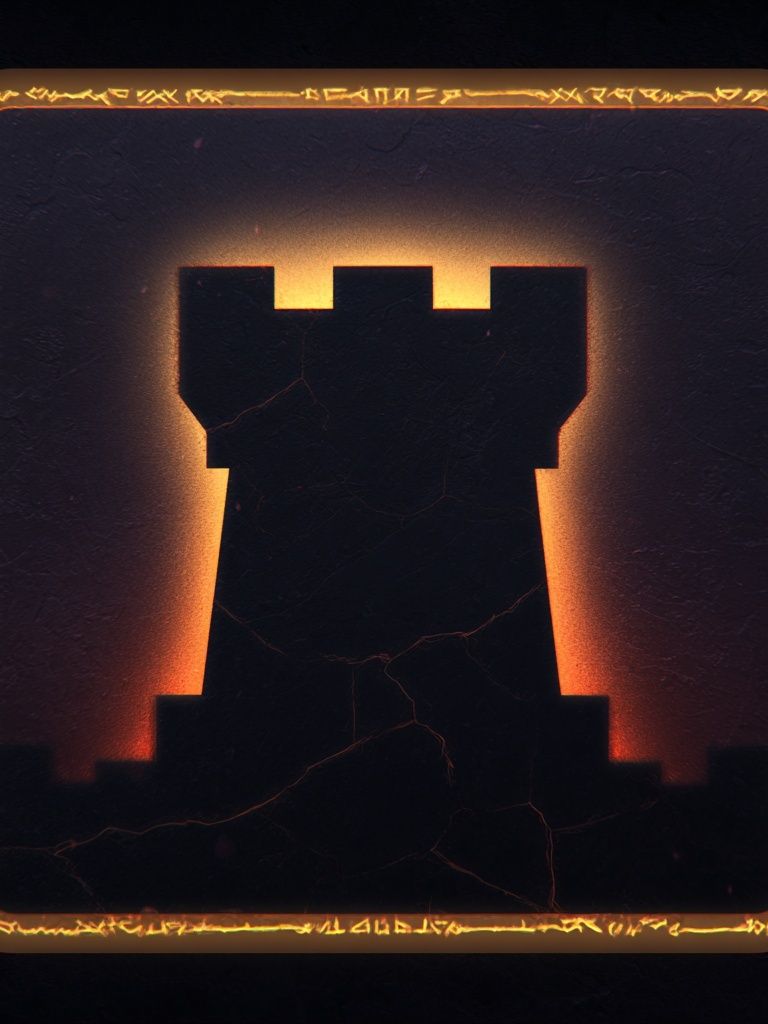 Glowing Castle Silhouette Fantasy Print. poster — illustration art