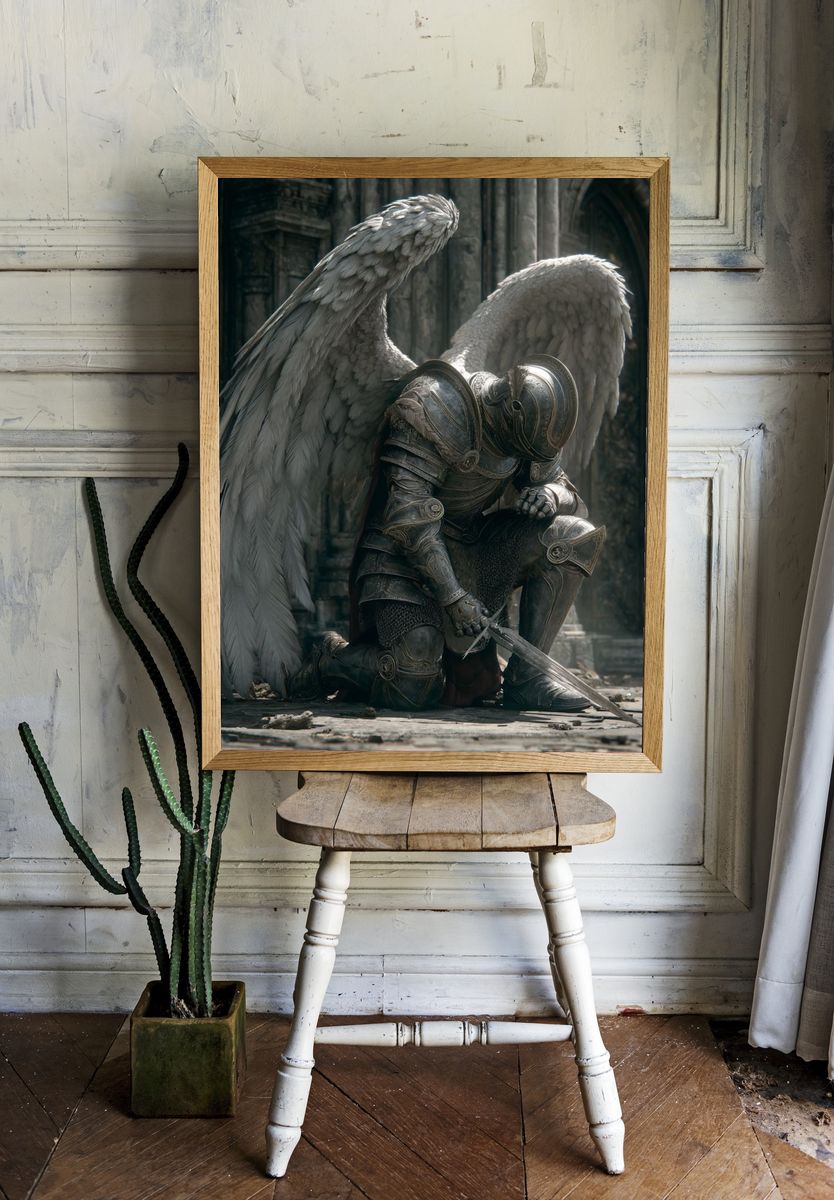 Fallen Angel Fantasy Art Print room preview