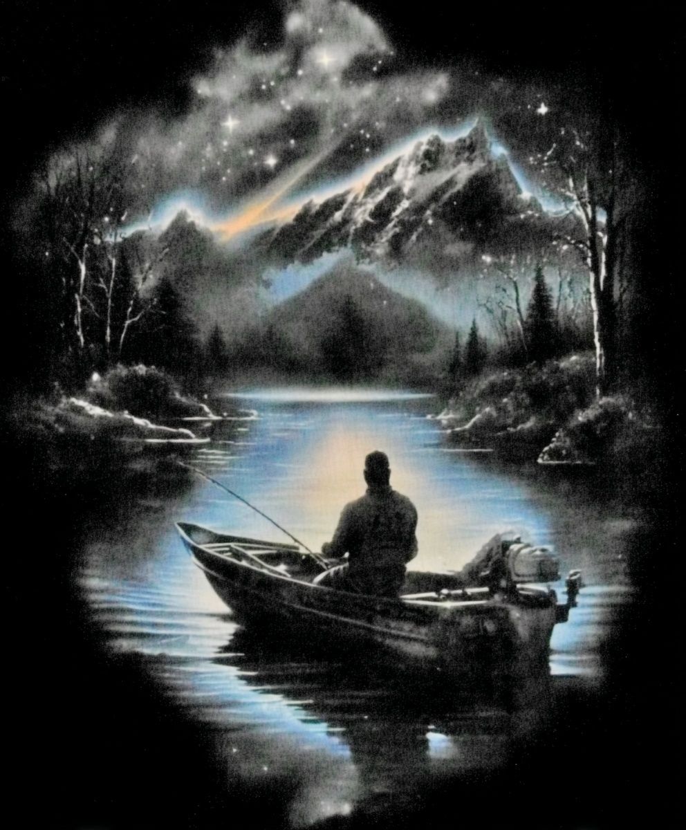 Fishing at Night — Fine Art Print. poster detail
