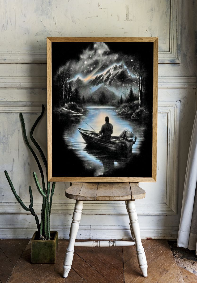 Fishing at Night — Fine Art Print room preview