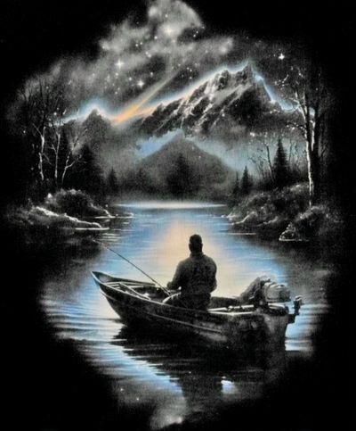 Fishing at Night — Fine Art Print. poster print