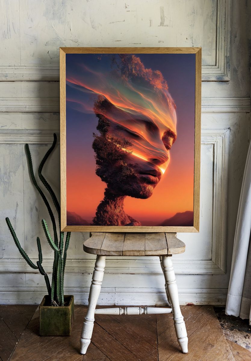 Ethereal Face in Nature — Fine Art Print room preview