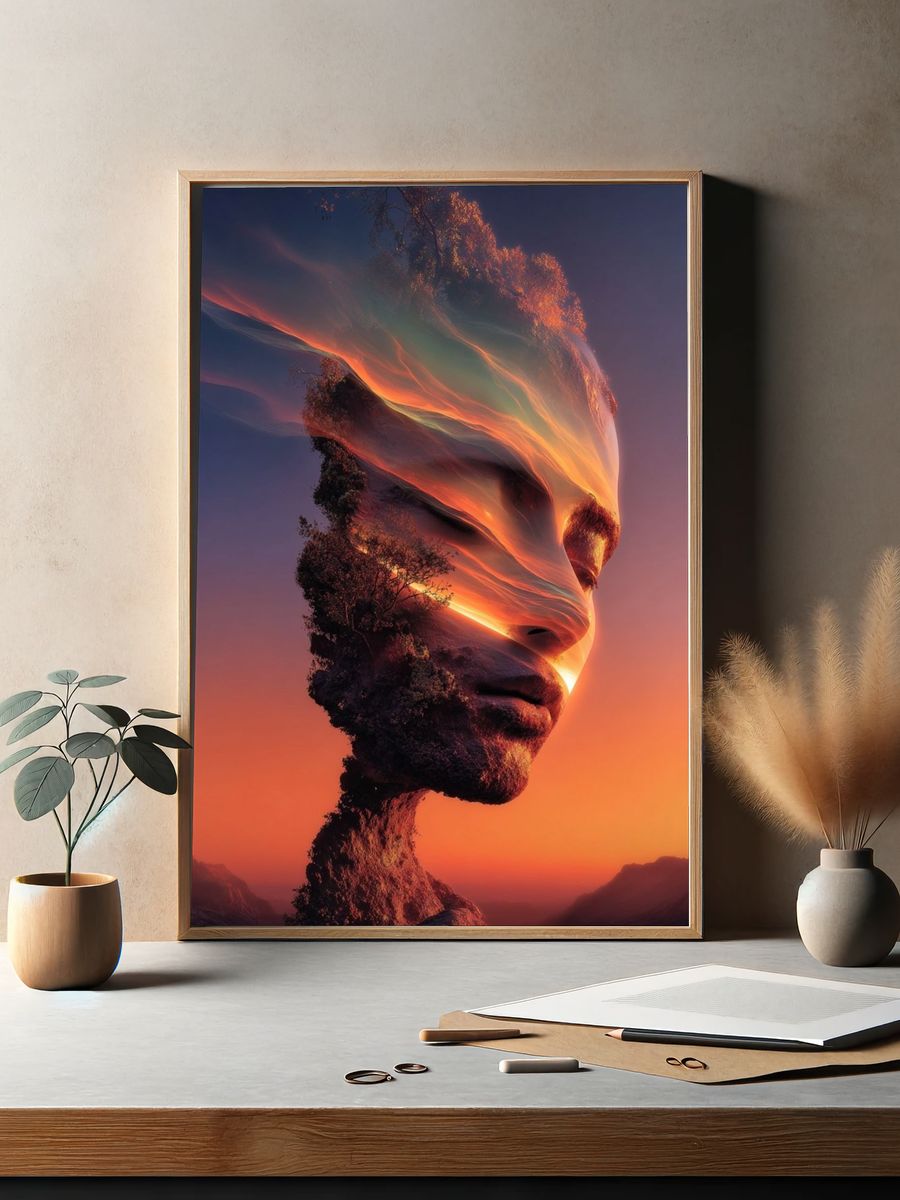 Ethereal Face in Nature — Fine Art Print. — room view 2