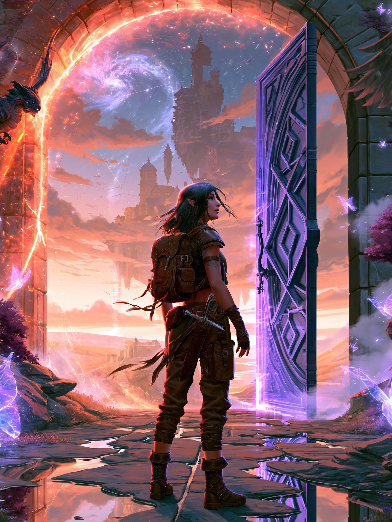Fantasy Portal Explorer Poster. poster — illustration art